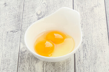 Chicken egg in the bowl
