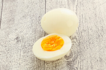 Boiled chicken egg for breakfast