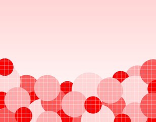 格子柄のたくさんの丸でできた背景素材　グラデーション素材