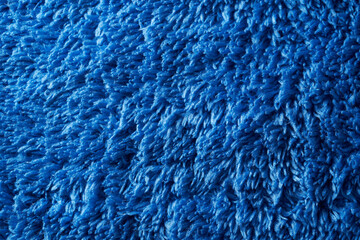 full frame of texture of blue color towel