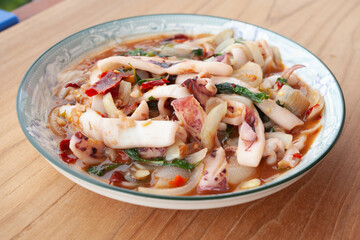 Stir Fried Squid with Basil