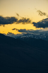 Sunset in the mountains