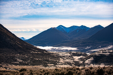 Remote mountain landscape in New Zealand