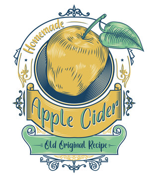 Apple cider vintage ornate decorative label