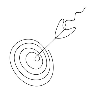 recommend clip art: Continuous One Line Drawing of Arrow. One Line Center of Target with Arrow. Simple Hand Drawn Business Concept. Vector EPS 10