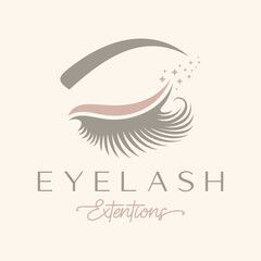 Eyelash extension logo design vector illustration