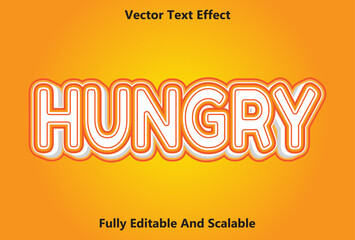 hungry text effect with orange color editable.