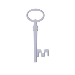 Vintage Key Flat Illustration. Clean Icon Design Element on Isolated White Background