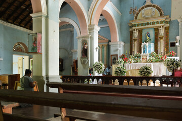 Interior of an aged rural church, Negombo, Sri Lanka