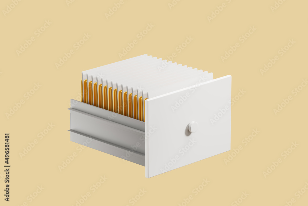 Poster stack of files in folder on light background