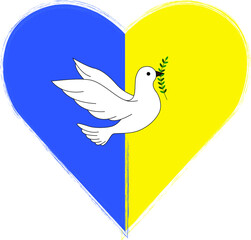 dove of peace in the heart of ukraine