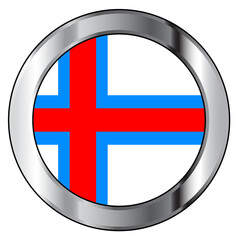 Obraz premium Faroe Islands Flag Button