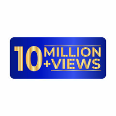 10 million followers thank you  background.background design. 10 million views.10M Views