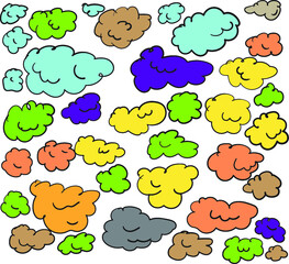 Vector graphics of cartoony clouds