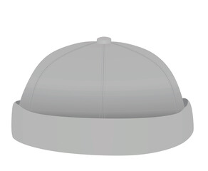 Grey beanie hat. vector illustration