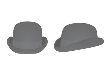 Grey  bowler hat. vector illustration