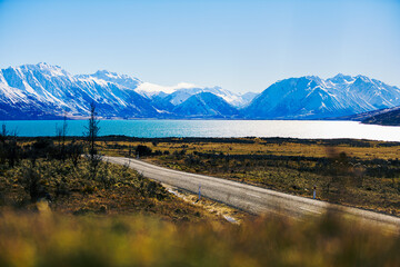 Alpine highway in New Zealand