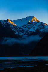 Snow covered peaks in New Zealand