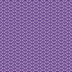 colorful simple vector pixel art seamless pattern of minimalistic mint blue magenta and deep violet scaly japanese water waves pattern