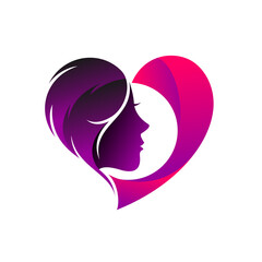 Beauty logo with love concept