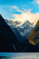 Moody morning in Milford Sound, New Zealand