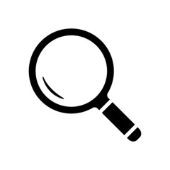 Search icon. Magnifying glass, magnifier or optical lens with handle. Vector Illustration
