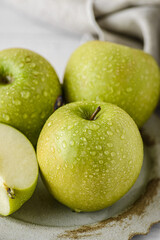 green apples on a plate