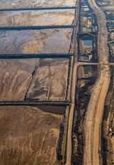 Aerial Tar sands Ft McMurray surface mining Canada