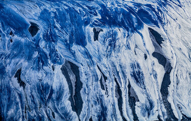 Aerial abstract art graphic image Tailing pond Alberta