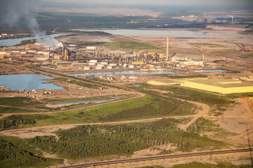 Aerial view of Oilsands oil refinery Fort McMurray