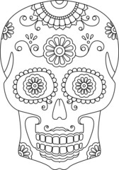 santa muerte, black shugar scull, calavera catrina