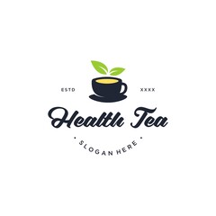 Health tea logo design vector illustration