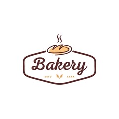 Bakery shop logo design vector illustration