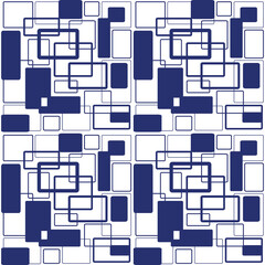 Navy and White Abstract Geometric Seamless Pattern Background