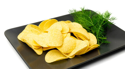 Potato Chips on Black