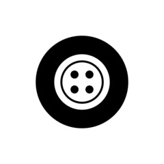 Dress button icon in black round