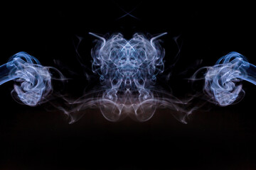 Smoke motion on black background.