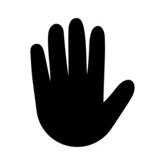 Hand icon. Silhouette palm people. Vector illustration