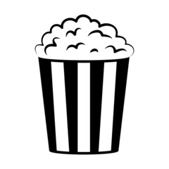 Popcorn icon. Pop corn bucket. Cinema concept. Vector illustration