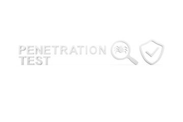 PENETRATION TEST concept white background 3d render illustration