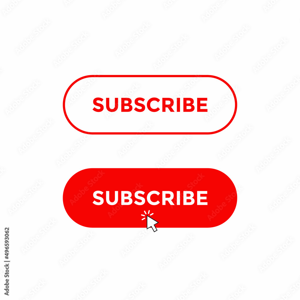 Poster click subscribe button icon in flat style