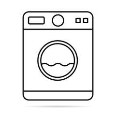 Washing machine equipment with shadow, Electric washer laundry icon, wash symbol clothes, vector illustration background