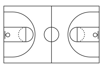 Basketball court icon, floor parquet  area, top american sport symbol, basket field vector illustration