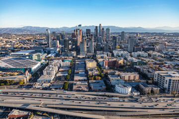 Aerial view of modern city Los Angeles