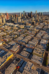 Aerial view over city Los Angeles California