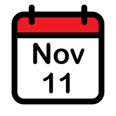 Calendar icon with eleventh November