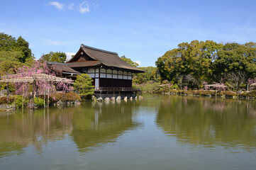 Fototapeta na wymiar Shrine Garden at Heian Shrine in Kyoto City 