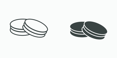 Macaroon, macaron, sweet meringue icon vector. cupcake, biscuit, dessert, cake, candy symbol