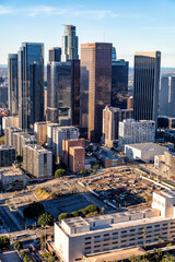 Fototapeta premium Aerial view of Los Angeles city skyline California