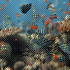 Mosaic style.